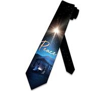 KWQDOZF Nativity Ties Mens Christmas Neckties Holiday Tie Religious Ties for Men