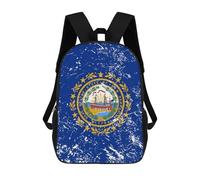 KWQDOZF New Hampshire State Flag Classic 17 Inch Backpack Travel Daypack Casual Shoulder Bag with Adjustable Strap for Men Women