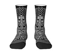 KWQDOZF Norse God Odin with Crows and Swords Skin friendly moisture absorption and non pilling sock head hit black Stretch Breathable Adult Socks