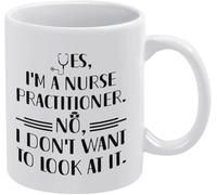 KWQDOZF Nurse Practitioner I Don't Want to Look at White Boho Ceramic Coffee Mugs Novelty Coffee Cup Double Side Printed Ceramic Tea Mug for Mom Dad Friend Wife Husband 11oz