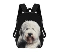 KWQDOZF Old English Sheepdog Classic 17 Inch Backpack Travel Daypack Casual Shoulder Bag with Adjustable Strap for Men Women
