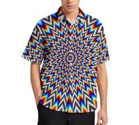 KWQDOZF Optical Illusion Trippy Shirt Focus Drawing Psychedelic Shirt for Men's