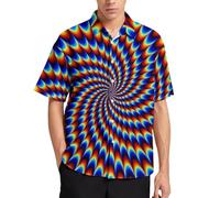 KWQDOZF Optical Illusion Trippy Shirt Focus Drawing Psychedelic Shirt for Men's