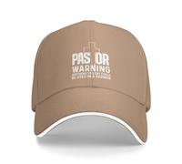 KWQDOZF Pastor Warning Anything You Say Hat for Men Baseball Caps Funny Cap Natural
