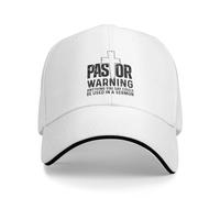 KWQDOZF Pastor Warning Anything You Say Hat for Men Baseball Caps White