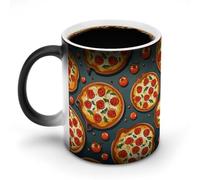 KWQDOZF Pizza Food Printed Heat Sensitive Coffee Mugs Morphing Color Changing Coffee Mug Full Image Revealed When HOT is Added