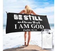 KWQDOZF Psalm 46.10 Be Still Know That I Am God Jesus Christ Cross Beach Towel for Men Women Absorbent Lightweight Pool Yoga Soft Portable Stylish Prints Ultimate Comfort
