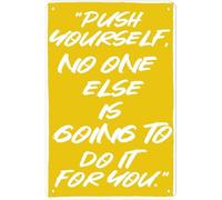 KWQDOZF PUSH YOURSELF, NO ONE ELSE IS GOING TO DO IT Vintage Metal Tin Signs Retro Wall Decor for Home Living Room Man Cave Bedroom Bar Garage Cafe Pub Office Store Club Gift 12x8 inches