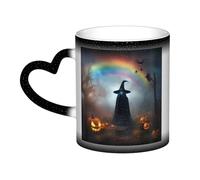KWQDOZF Rainbow Halloween Ghost Witch Hat Spiders Color Changing Mug in The Sky-Enchant Your Moments