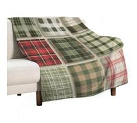 KWQDOZF Retro Classic Gingham Throw Blanket for Couch Sofa, Soft Fuzzy Cozy Flannel Green Checkered Art Deco Blanket for Camping Travel, 60x80 Inch