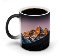 KWQDOZF Rocky Mountains Printed Heat Sensitive Coffee Mugs Morphing Color Changing Coffee Mug Full Image Revealed When HOT is Added