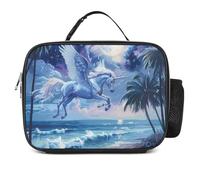 KWQDOZF Romantic Pegasus Beach Night Fashion Lunch Box Bag Tote Portable Insulated Lunchbox Containers Leakproof