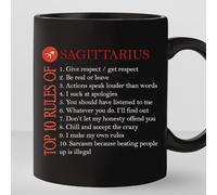 KWQDOZF Sagittarius Rules Coffee Mugs Novelty Coffee Cup Double Side Printed Ceramic Tea Mug for Mom Dad Friend Wife Husband Gift 11oz