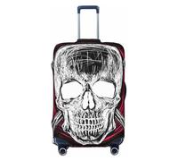 KWQDOZF Skull Dark red Symbol Black Elastic Travel Luggage Cover Travel Suitcase Cover for Trunk Case 19''-32'' Luggage Protective Cover