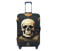 KWQDOZF Skull Mysterious Sacred Geometry Magic Vintage Elastic Travel Luggage Cover Travel Suitcase Cover for Trunk Case 19''-32'' Luggage Protective Cover