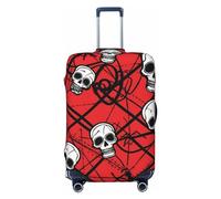 KWQDOZF Skulls Death Bones red Black Elastic Travel Luggage Cover Travel Suitcase Cover for Trunk Case 19''-32'' Luggage Protective Cover