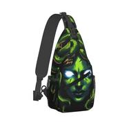 KWQDOZF Sling Backpack for Women Men Multipurpose Anti-Theft Gym Crossbody Sack Satchel Outdoor Hiking Bag Tool Backpack, Goddess Snake Queen Medusa Art Green Crossbody Daypacks Chest Packs