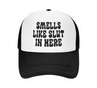KWQDOZF Smells Like Slut in Here Funny Trucker Hats for Women Cute & Inappropriate Adult Humor for Bachelorette Girls Trip Cap