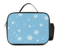 KWQDOZF Snowflake Blue White Dots Fashion Lunch Box Bag Tote Portable Insulated Lunchbox Containers Leakproof