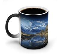 KWQDOZF Snowy Mountains Printed Heat Sensitive Coffee Mugs Morphing Color Changing Coffee Mug Full Image Revealed When HOT is Added