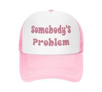 KWQDOZF Somebody's Problem Funny Trucker Hats for Women Cute & Inappropriate Adult Humor Pink Bachelorette Girls Trip Cap