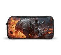 KWQDOZF Steel Rhino Pen Cases Cute Pencil Box Large Capacity Pencil Case