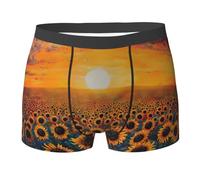 KWQDOZF Sunflower Field Sunset Sea of Flowers Print Men's Funny Boxer Briefs, Warriors & Scholars Mens boxe