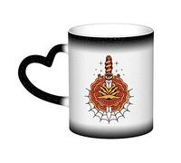 KWQDOZF Swords and Flowers Mug Ceramic Heat Sensitive Color Changing Mug Insulated Mug Novelty Unique Travel Mugs Home Mugs 11 OZ