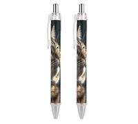 KWQDOZF Tabby Cat Pictures Ball Point Pen Retractable Black Ink Ballpoint Pens Super Soft Grip 0.5mm Ink Pen Medium Point Office Pens 2 PCS