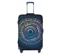 KWQDOZF Technology Future Geometric Circle Cool Elastic Travel Luggage Cover Travel Suitcase Cover for Trunk Case 19''-32'' Luggage Protective Cover