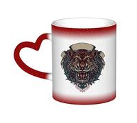 KWQDOZF Terror of The Tiger Mug Ceramic Heat Sensitive Color Changing Mug Insulated Mug Novelty Unique Travel Mugs Home Mugs 11 OZ
