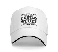 KWQDOZF That's What I Do I Build Stuff and I Know Things Hat for Men Baseball Caps White