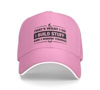 KWQDOZF That's What I Do I Build Stuff and I Know Things Hat for Men Pink