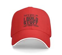 KWQDOZF That's What I Do I Build Stuff and I Know Things Hat for Men Red
