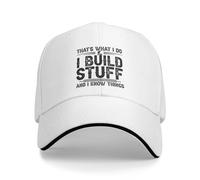 KWQDOZF That's What I Do I Build Stuff and I Know Things Hat for Men White