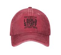 KWQDOZF That's What I Do I Build Stuff and I Know Things Hat for Women Baseball caps Red