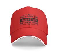 KWQDOZF That's What I Do I Build Stuff and I Know Things Hat for Women Baseball Caps Red