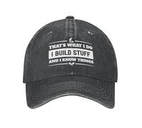 KWQDOZF That's What I Do I Build Stuff and I Know Things Hat Men Baseball Cap Black