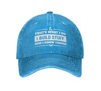 KWQDOZF That's What I Do I Build Stuff and I Know Things Hat Men Baseball Cap Blue