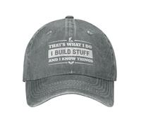 KWQDOZF That's What I Do I Build Stuff and I Know Things Hat Men Baseball Cap Gray