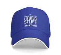 KWQDOZF That's What I Do I Build Stuff and I Know Things Hat Women Baseball Cap Blue