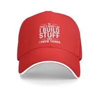 KWQDOZF That's What I Do I Build Stuff and I Know Things Hat Women Baseball Cap Red