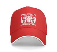 KWQDOZF That's What I Do I Build Stuff and I Know Things Hat Women Red