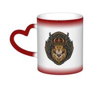 KWQDOZF The Silent Lion Mug Ceramic Heat Sensitive Color Changing Mug Insulated Mug Novelty Unique Travel Mugs Home Mugs 11 OZ