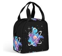 KWQDOZF Tie Dye Atomic Science Physics Lunch Box Bag Tote for Women Men Insulated Lunchbox Containers Work Picnic Travel
