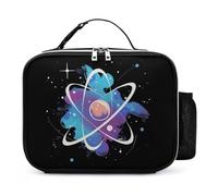 KWQDOZF Tie Dye Atomic Science Physics Portable Lunch Box Bag Tote Reusable Insulated Lunchbox Containers Leakproof Work Picnic
