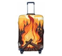 KWQDOZF Travel Luggage Cover Bonfire Elastic Anti-Scratch Baggage Waterproof Sleeve Fits 18-32 Inch Suitcases X-Large