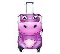 KWQDOZF Travel Luggage Cover Cartoon Purple Hippo Elastic Anti-Scratch Baggage Waterproof Sleeve Fits 18-32 Inch Suitcases Medium
