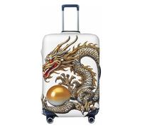 KWQDOZF Travel Luggage Cover Dragon with Pearl Elastic Anti-Scratch Baggage Waterproof Sleeve Fits 18-32 Inch Suitcases Small