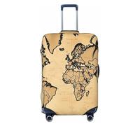 KWQDOZF Travel Luggage Cover Vintage World Map Elastic Anti-Scratch Baggage Waterproof Sleeve Fits 18-32 Inch Suitcases Small